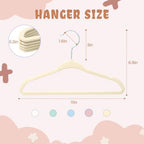BAGAIL 50 Pack Kids Velvet Hangers 11 Inches Children's Clothes Hangers Non-Slip Baby Hangers for Infant/Toddler (Ivory) - Image 2