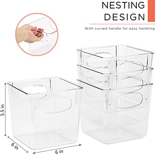 Sorbus Fridge Organizers and Storage, Clear Plastic Bins (Small, 4 Pack) - Image 2