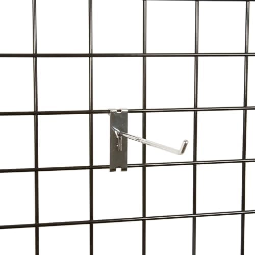 Econoco Gridwall Display Hooks, 96 Pack, Chrome, 12in - Image 2