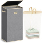 SOLEDI 100L Laundry Hamper with Lid, Large Collapsible Laundry Basket by SOLEDI