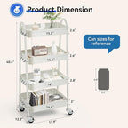 OLIXIS Metal 4 Tiers Rolling Storage Utility Cart with Lockable Wheels - Image 4