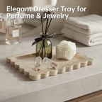 Luxury Beige Travertine Tray with Scalloped Edge, 11"x8" Rectangle Vanity Tray for Bathroom & Kitchen Counter, Decorative Organizer Tray for Dresser, Coffee Table, Home Décor - Image 6