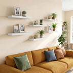 Fixwal Floating Wall Shelves for Decor (White Set of 6, 15.7 Inch) - Image 7