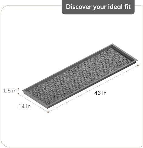 Anji Mountain Heavy Duty Waterproof Rubber Shoe Storage Mat Organizer/Boot Storage Multi Use for Entryway with Coir, Blue and Ivory Insert, Fits 4 Pair (46.5" Wide) - Image 6