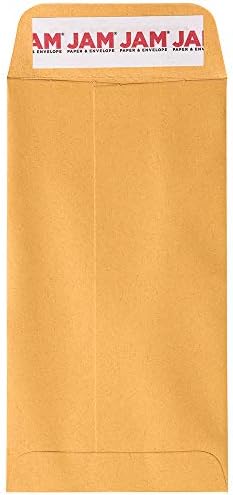 JAM PAPER #7 Coin Business Envelopes with Peel and Seal Closure - 3 1/2 x 6 1/2 - Brown Kraft Manila - Bulk 500/Carton - Image 2