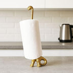 Cast Iron Dinosaur Paper Towel Holder - Free Standing Toilet Paper Holder - Rustic Brown w/Vintage Finish - Image 4