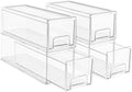 Sorbus Clear Storage Drawers for Refrigerator & Pantry (Small Wide, 4 Pack) by Sorbus