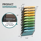 SUPEASY 10 Tier Wall File Organizer, Hanging Wall Mounted Mail Organizer with Label Slots, Metal Mesh File Holder Magazine Rack for Office, Home, School or Classroom, Black - Image 4