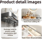 Inch Over the Sink Bathroom Shelf Organizer, No-Drill Countertop Caddy for Toiletries & Skincare, Rust-Proof Carbon Steel & Aluminum, Fits Most Faucets (Cream, 23.62inch) - Image 7