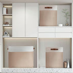 DULLEMELO Large Storage Baskets for Organizing, Canvas Storage Bins Big Baskets With Handles for Shelf Clothes Empty Gift Basket (White&Khaki) - Image 7