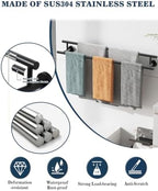 Alise Double Towel Bar Black,32 Inch Towel Racks for Bathroom Wall Mounted - Image 4