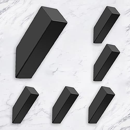 NINETREX Black Towel Hooks, Matte Black Robe Hook, Wall Mounted 6 Pack by NINETREX