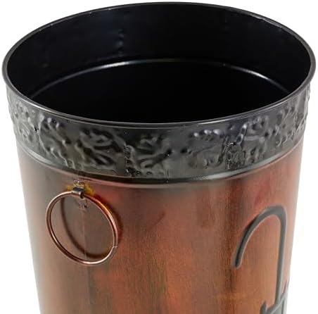 Deco 79 Metal Umbrella Stand with Umbrella Image and Handles, Set of 2 21", 17"H, Brown - Image 5