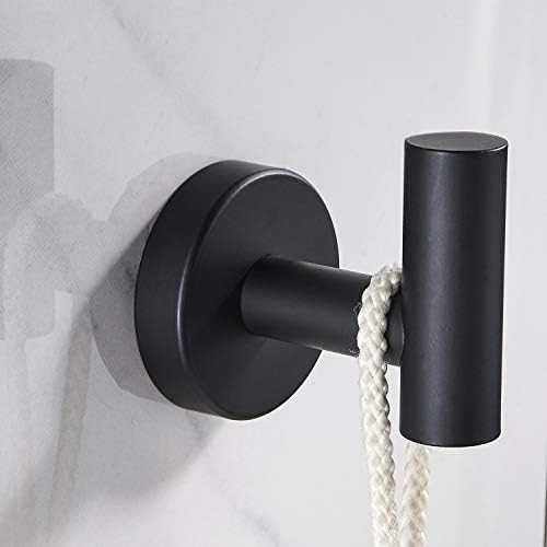 Marmolux ACC 5-Piece Black Bathroom Hardware Set - Hand Towel Holders & Bathroom Towel Rack - Wall Mounted Towel Bar - Stainless Steel (SUS304), Matte Black - Image 2
