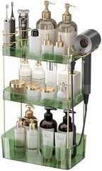 YCIA&DONE Bathroom Counter Organizer, Large Makeup Organizer Countertop, Shelf Storage, Vanity Tray, Easily Assemble for Bathroom Organizers and Storage, Undersink, Cabinet, 3 Tiers Green by YCIADONE
