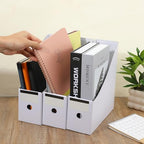 25 Pcs Cardboard Magazine File Holders with Label Stickers, Magazine Storage Box Book Bins Paper Organizer Folder for Desk Shelves Office Home Supplies, White - Image 7