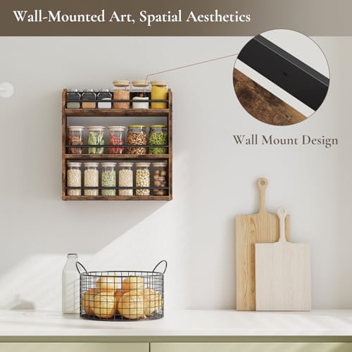 Spice Rack for Countertop, Wooden Spice Rack Wall Mounted - Image 2