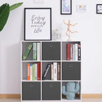 Foldable Storage Cubes Bins ,11 Inch Cloth Storage Cube Fabric Storage Box Cubes Organizer Baskets with Handles for Home Organizer Set of 8 (Grey) - Image 4