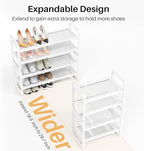Expandable Metal Shoe Rack for Closet, Entryway & Garage, 4-Tier, White - Image 4