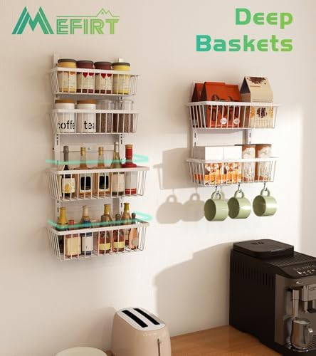 Mefirt White 12 Inch Wide Narrow Over The Door Pantry Organizer - Image 3