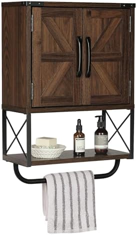 RUSTOWN Farmhouse Medicine Cabinet with 2 Barn Door, Bathroom Wall Cabinet by RUSTOWN