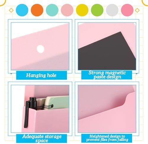 Gilprop 8 Pack Magnetic File Folder Holder for Whiteboard Classroom Storage - Image 3