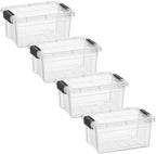 Superio 3.4 Quart Clear Plastic Storage Boxes with Lids, Stackable Organizer Containers, BPA-Free Storage Bins for Home, Office, School & Dorm, 4 Pack by Superio
