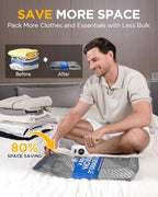 Vacuum Storage Bags, Vacuum Seal Bags for Clothing, Travel Vacuum Bags with Electric Pump, Space Saver Bags for Travel, Reusable Compression Bags, 9-Combo Set - Image 2