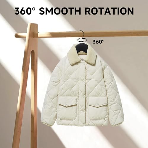 Wooden Clothes Hangers with Pants Bars, Black, 96-Pack - Image 3