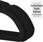 VECELO Premium Velvet Clothes Hangers Suit Heavy Duty (60 Pack)-Non Slip & Space-Saving with 8 Finger Clips & Tie Rack Excellent for Men and Women,Black - Image 3