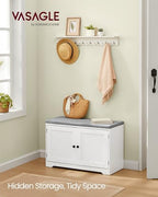VASAGLE 3-Tier Shoe Storage Bench with Cushion, 14 x 31.9 x 20.7 Inches - Image 2