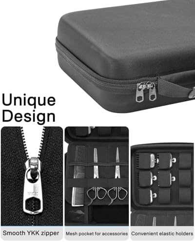 RAIACE Hard Travel Storage Case Compatible with Hair Clippers, Carrying Bag for Hair Cutting Barber Supplies, fit for Ufree/for Wahl Guard Grooming Kits. -Black - Image 4