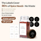ComSaf Glass Spice Storage Jars with Acacia Wood Lids & Labels 4Oz 24Pack - Image 6