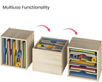 Ballucci 5-Tier File Organizer for Desk, Mail Sorter, Office Desk Organization, Paper Storage Organizers, Folder Holder for Desk, Letter Trays & Stacking Supports, Brushed Wood - Image 5