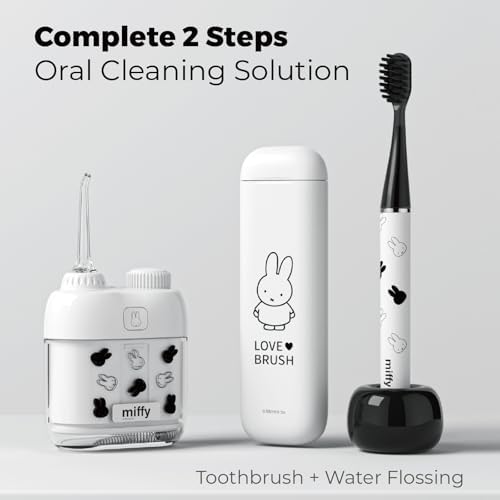 MIPOW Miffy Brush GO i4 Electric Toothbrush & Mini Water Flosser Combo Set, Slim Rechargeable Sonic Toothbrush w/Travel Case & Ceramic Dock，Oral Care Kit for Travel - Image 2