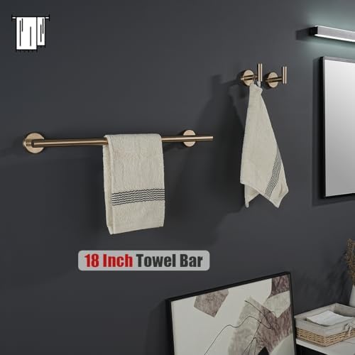 JQK Champagne Bronze Towel Bar, 20.5 Inch 304 Stainless Steel Thicken 0.8mm Towel Rack Bathroom, Towel Holder Wall Mount, Useable Length 18 Inch, TB110L18-CB - Image 5