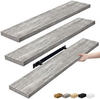 Sorbus Floating Shelves for Wall Storage (35 Inch, 3 Pack, Gray) by Sorbus