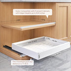 Seinloes 2 Pack Pull Out Cabinet Organizers 21" Deep With Raising Pad for Framed Cabinets, Expandable Width (15.2"-26.3") Slide Out Drawers Upgrade 3 Slide Rails, Roll Out Shelves Adhesive, White - Image 4