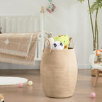 Large Laundry Hamper Basket 65L Woven Blanket Basket, Brown - Image 2