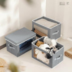 Homsorout Collapsible Storage Bins with Lids, 4 Pack Closet Cubes for Organization, Fabric Storage Baksets with Window, Clothes Organizer bins for Home, Dorm, Grey - Image 6