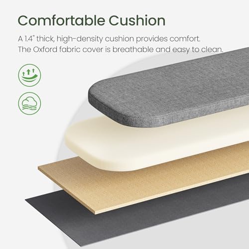 CHOEZON 39.4" Fluted Shoe Storage Bench with Cushion and Sliding Door - Image 5