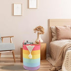 Woven Cotton Rope Laundry Basket Hamper 16" x 22" Large Rainbow - Image 5