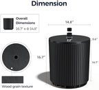 Outdoor Table with Umbrella Hole, Patio Umbrella Side Table with Plastic Bags Attached, Free-Standing Umbrella Side Table for Porch, Poolside & Garden, Easy Assembly, Black - Image 3