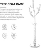 Bekrvio Tree Coat Rack Freestanding with Round Base, Red Brown - Image 3