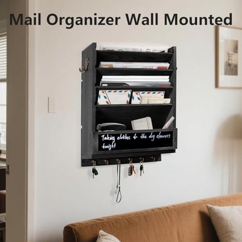 Rustic wall mail organizer,Key and Mail File Holder for Wall Mount - Image 4