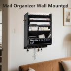 Rustic wall mail organizer,Key and Mail File Holder for Wall Mount - Image 4