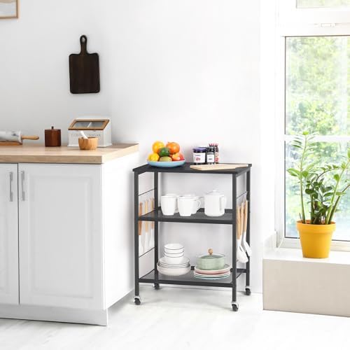 LIANTRAL Rolling Cart, 3-Tier Microwave Cart Kitchen Storage On Wheels - Image 3