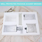 Clear Bathroom Accessories, Square Thick Glass & Metal Pump - Image 6