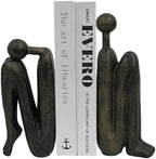 Thinker Decorative Bookends for Shelves, 1 Pair Heavy-Duty Book Ends Holder, Resin Book Stopper for Office Home Living Room Decor by YLSMILE