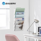 Gawerk 6 Pack Clear Single Pocke Hanging Wall Mount File Holder Organizer - Image 7